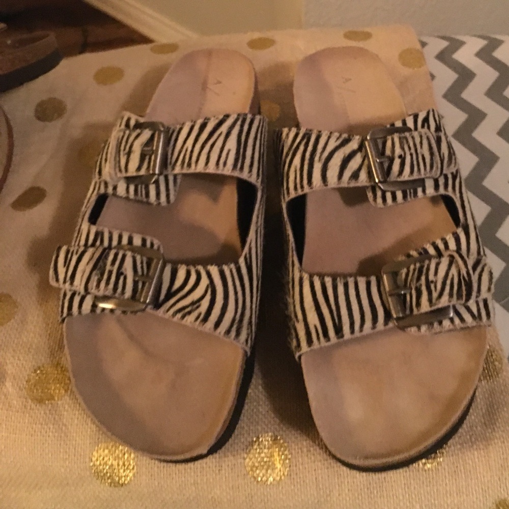 Anthropologie wedge zebra striped